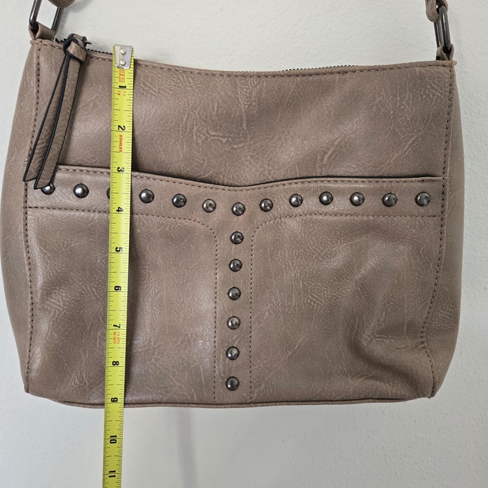 Sam & Hadley Tan Studded Crossbody Bag | Faux Leather | Boho Chic - Picture 9 of 15